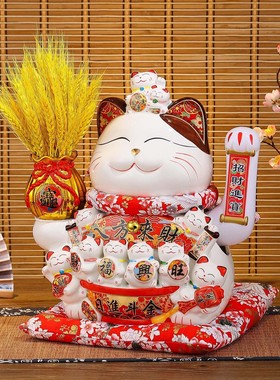 2025新款自动摆动招财猫家居装饰开业礼品生意兴隆大号饰品店