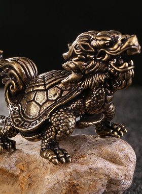 黄铜龙龟摆件八卦龙头龟招财镇宅实心客厅卧室办公室简约桌面