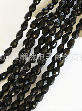 2025手工DIY创意地球水滴黑水晶散珠套装多规格拼串艺术素材精品
