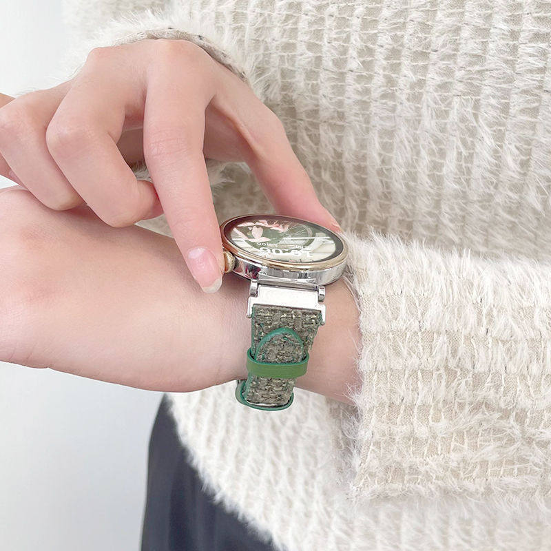 适用华为gt5表带小蛮腰山茶花腕带gt4/gt3华为watch4/3pro小香风毛呢皮带42mm荣耀magic2秋冬女18mm表带20mm,淘宝优惠券,粉丝福利购,淘宝优惠卷