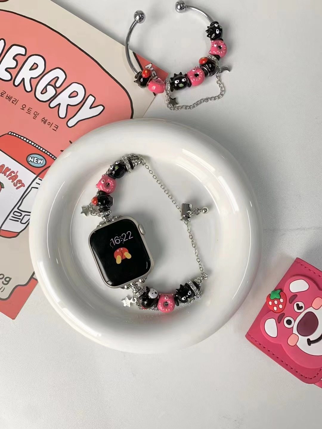 适用红米watch4表带新款多巴胺卡通串珠表链红米watch3代青春版个性小香风女表链学生Redmi3/2/1代表带,淘宝优惠券,粉丝福利购,淘宝优惠卷