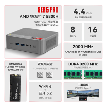 ���SER5 Pro 5800H AMD ����7 ��������Ϸ�칫Ӱ�������������