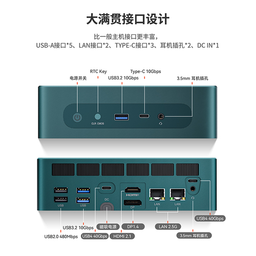 「火力全开，锐不可当」零刻GTR77840HS65W高性能大满贯接口游戏办公设计迷你电脑主机