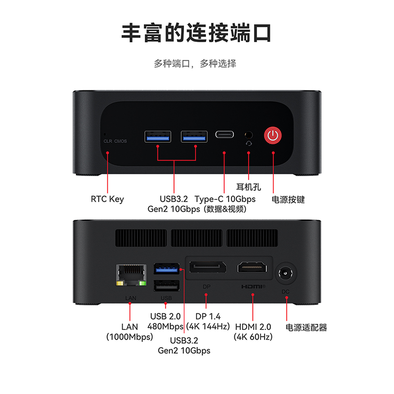 「54W性能版」零刻SER5 MAX 5800H AMD 锐龙7 8核16线程 高性能迷你电脑主机 - 图0