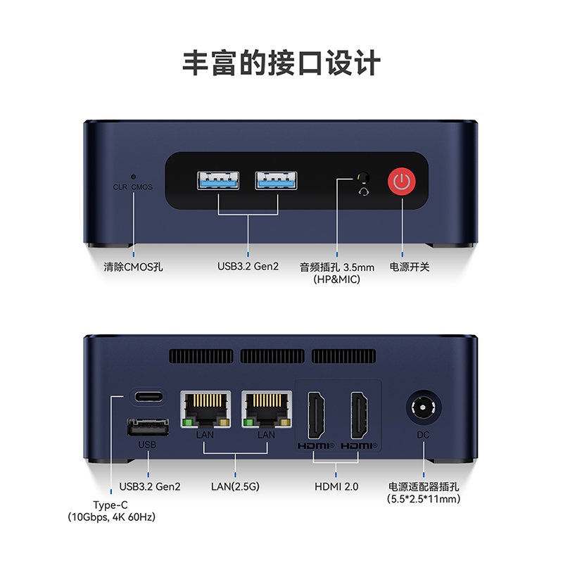 零刻 EQ12英特尔12代最新Alder Lake-N100 25W轻办公影音软路由迷你电脑主机-图3