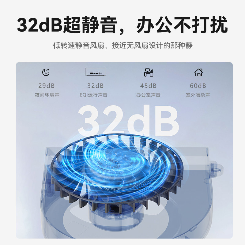 「稳静办公」零刻 EQi12 迷你主机 Intel酷睿 1215U 超静音商务办公影音双网口台式电脑mini主机
