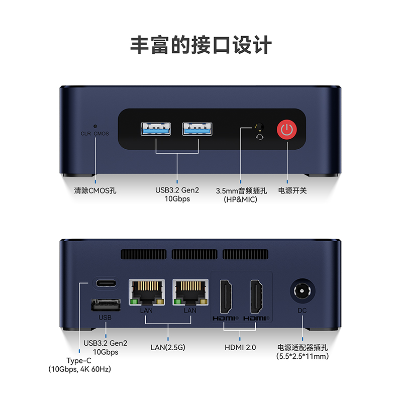 零刻EQ12 Pro英特尔酷睿 i3-N305 8核8线程影音办公迷你电脑主机-图3