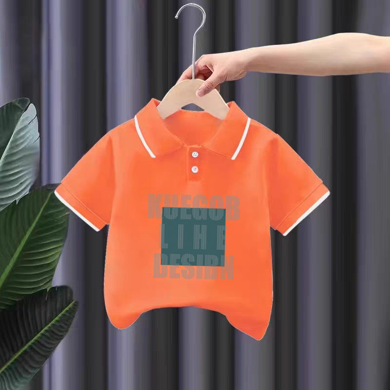 纯棉男童POLO2025夏季新款中小儿童宝宝卡通时尚短袖T恤翻领上衣 - 图1