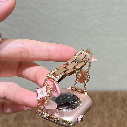 创意滴胶老花手链条表带iwatch苹果手表applewatch表带s11夏天s10高级感se3女生款超好看新品透气金属 - 图1