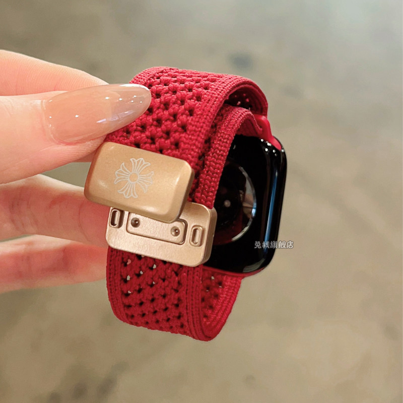 适用applewatch苹果手表表带iwatch腕表s11编织s10尼龙se男女款s9秋冬ultra3磁吸扣高级感质感颜值新品小众,淘宝优惠券,粉丝福利购,淘宝优惠卷