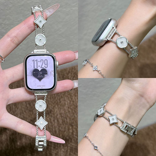 创意滴胶老花手链条表带iwatch苹果手表applewatch表带s11夏天s10高级感se3女生款超好看新品透气金属 - 图3