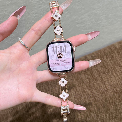 创意滴胶老花手链条表带iwatch苹果手表applewatch表带s11夏天s10高级感se3女生款超好看新品透气金属 - 图2