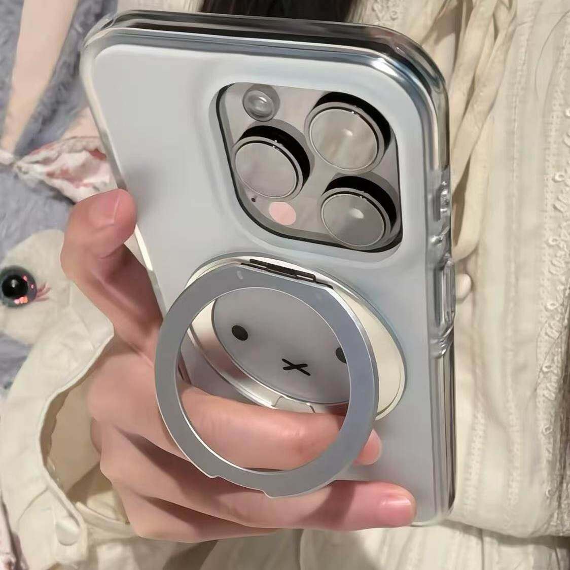 白底兔子表情英文360旋转支架适用iPhone17promax手机壳15新款17pro网红女款13防摔16pro超好看17保护套,淘宝优惠券,粉丝福利购,淘宝优惠卷