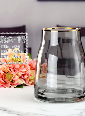 现代简约透明玻璃花瓶客厅插花水培电视柜餐桌北欧家居客厅摆件