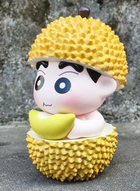发光榴莲蜡笔小新大号手办cos吃榴莲小新亮灯可爱潮玩摆件送礼物