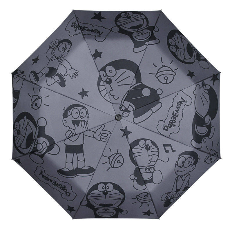 机器猫雨伞全自动黑胶防晒防紫外线遮阳伞学生女折叠两用晴雨伞,淘宝优惠券,粉丝福利购,淘宝优惠卷