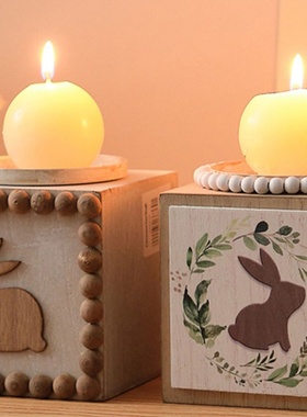 木制方形文艺烛台桌面装饰摆件婚礼派对布景拍摄道具家居民