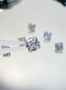 钛合金锆石耳饰 F136钛合金 方糖钻锆石 钛合金耳钉定制养耳材质