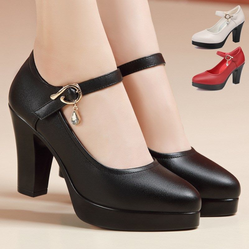 红青蜓红色厚底单鞋粗跟旗袍走秀鞋防水台一字扣带皮鞋职业礼仪女,淘宝优惠券,粉丝福利购,淘宝优惠卷
