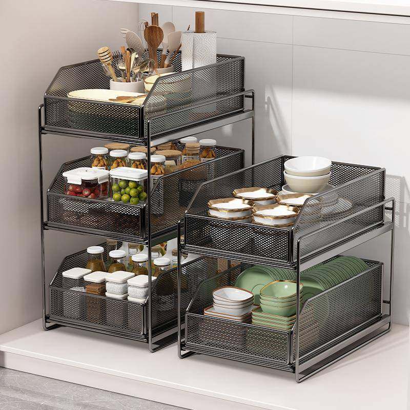 厨房柜子抽拉式置物架橱柜分层架多层加深抽屉台面下水槽拉篮神器,淘宝优惠券,粉丝福利购,淘宝优惠卷