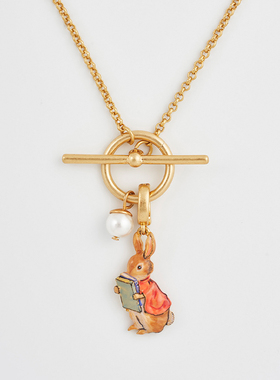 【彼得兔联名】Fable棉尾兔与书珐琅彩OT扣项链锁骨链礼物送女友