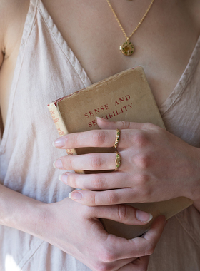 Fable四叶草珍珠珐琅彩戒指原创设计指环女高级感礼物送女友