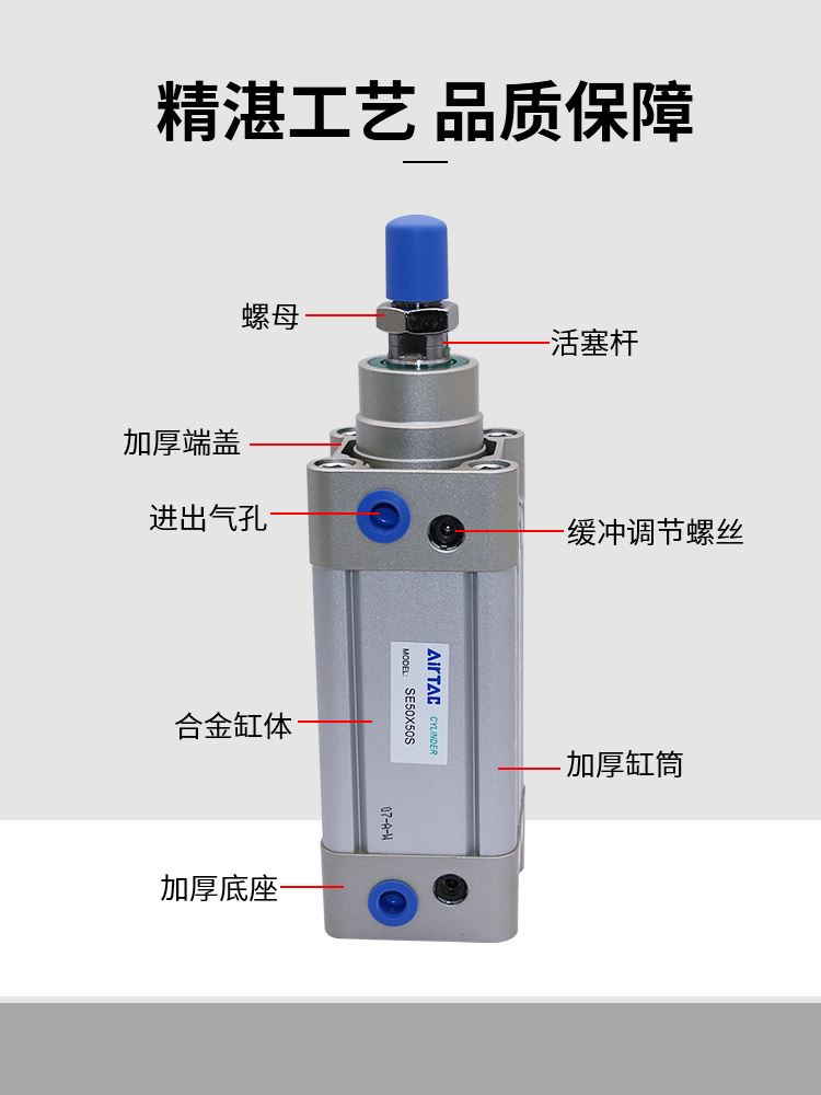 原装亚德客AIRTAC气缸SE50X700X750X800X850X900X950X1000-S - 图1