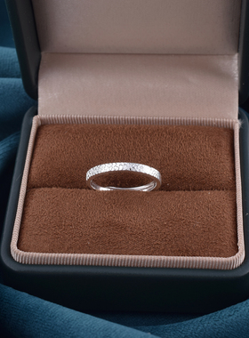 碎冰冰戒指925纯银细指环