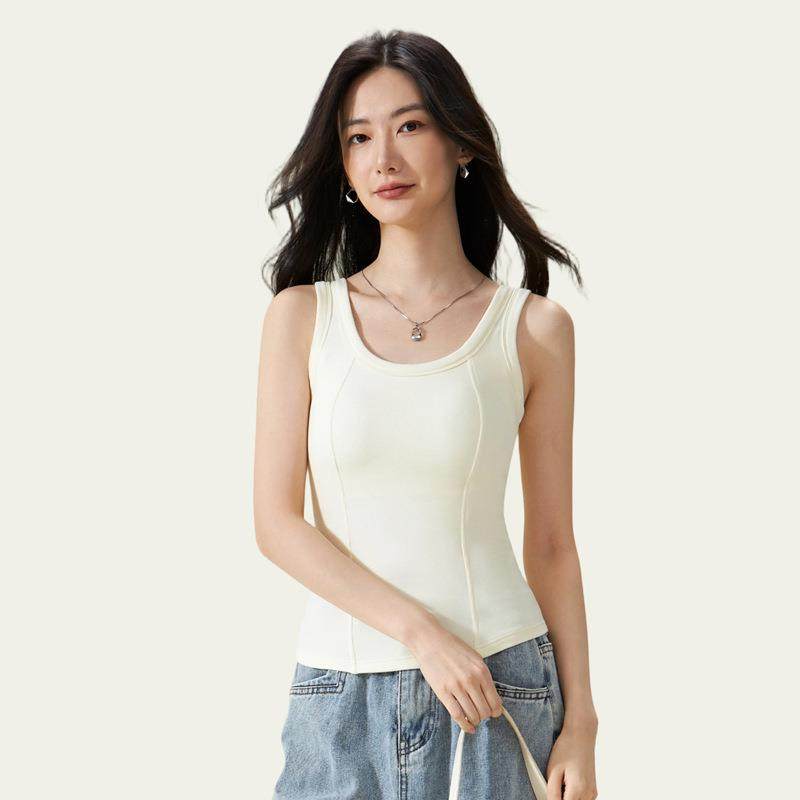 羊绒蚕丝粗针人鱼线8889保暖背心无袖女带胸垫一体式免穿文胸内搭,淘宝优惠券,粉丝福利购,淘宝优惠卷