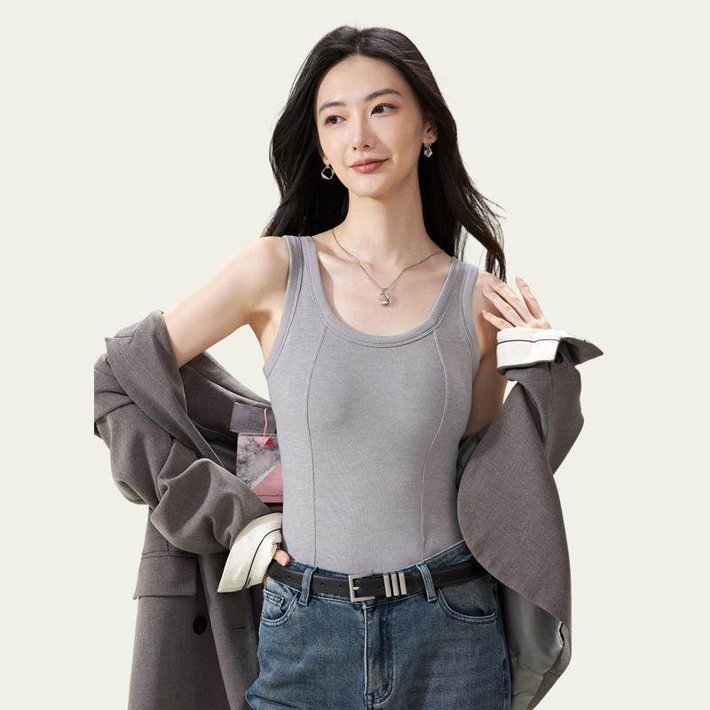 羊绒蚕丝粗针人鱼线8889保暖背心无袖女带胸垫一体式免穿文胸内搭,淘宝优惠券,粉丝福利购,淘宝优惠卷