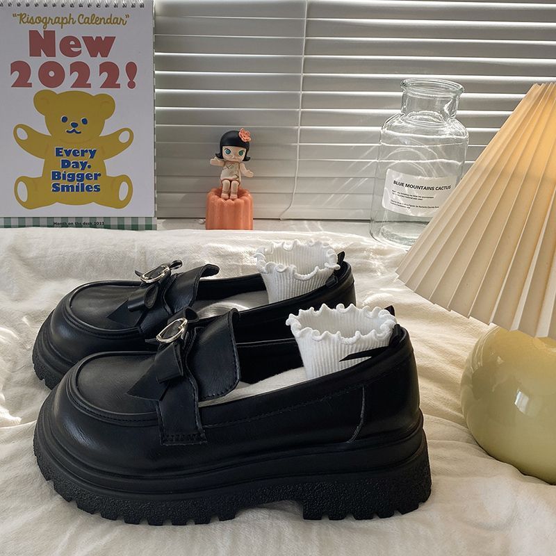 白色玛丽珍小皮鞋女夏季英伦风厚底日系jk鞋可爱百搭圆头学生单鞋 - 图2