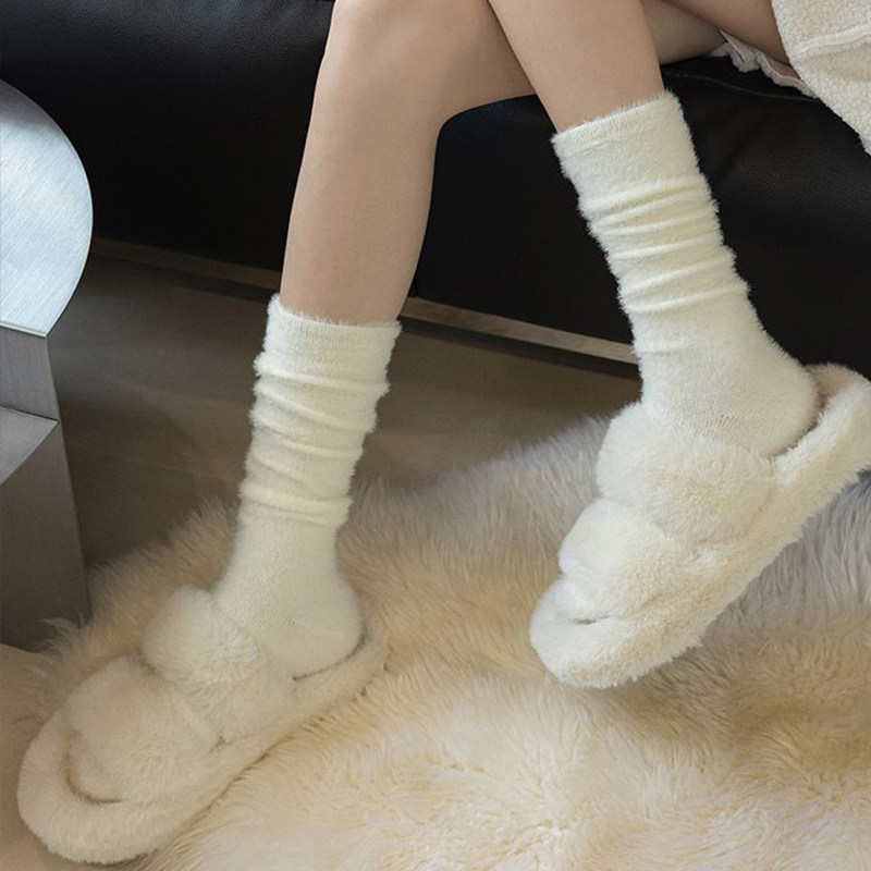 毛茸茸袜子女水貂绒睡眠袜冬季加绒小腿袜加绒加厚长筒家居地板袜,淘宝优惠券,粉丝福利购,淘宝优惠卷