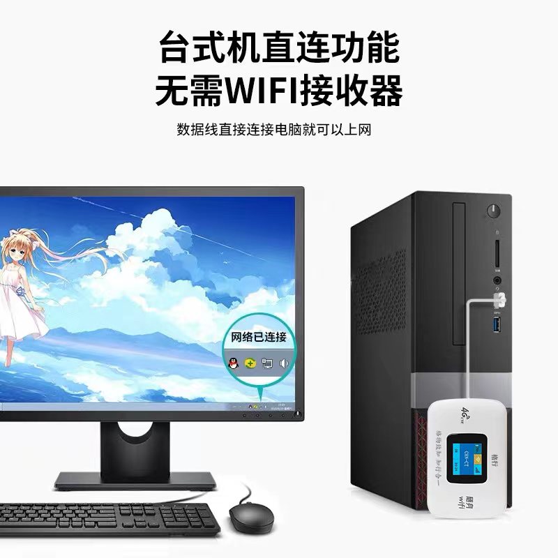 格行随身wifi官方全国通用流量不限速移动无线4g路由器免插卡台式笔记本电脑便携热点宽带usb卡托车载上网宝 - 图1