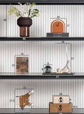 现代简约客厅壁柜轻奢软装饰品摆饰会所高档书柜衣帽间摆