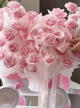 巨型推车网红玫瑰家居软装永生花摆件高级感送女友老婆情人节礼物