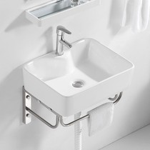Hanging Wall Wash Basin Small Family Type Balcony With Hanging Basin Mini Home Wash Face Single Basin Cabinet Combined Toilet Wash Table