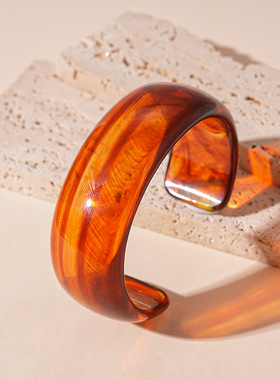 亚克力不规则几何圆圈开口手镯女