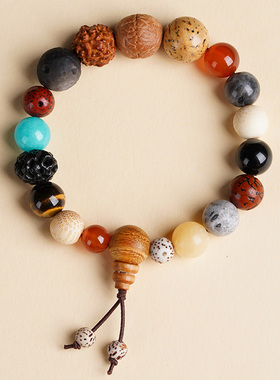 辰晟情侣菩提籽朱砂民族风18籽