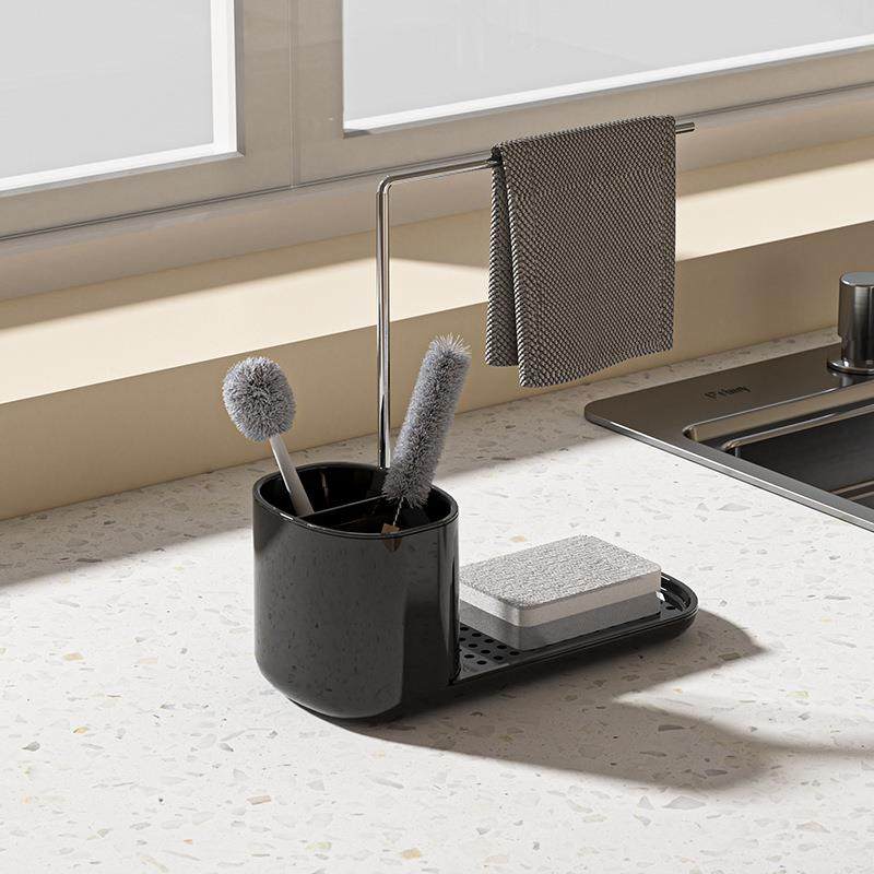 厨房桌面肥皂盒不锈钢抹布架皂液盒手动按压洗洁精置物架,淘宝优惠券,粉丝福利购,淘宝优惠卷