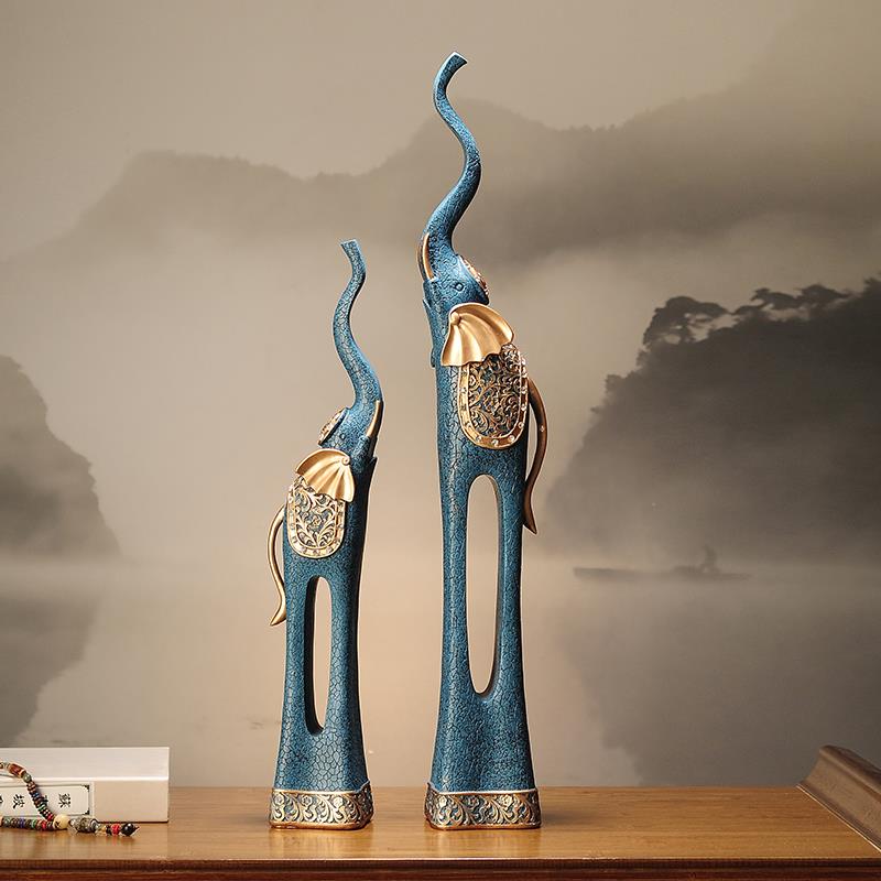 新中式艺术大象摆件客厅家居高端大号落地摆设工艺品玄关软装饰品