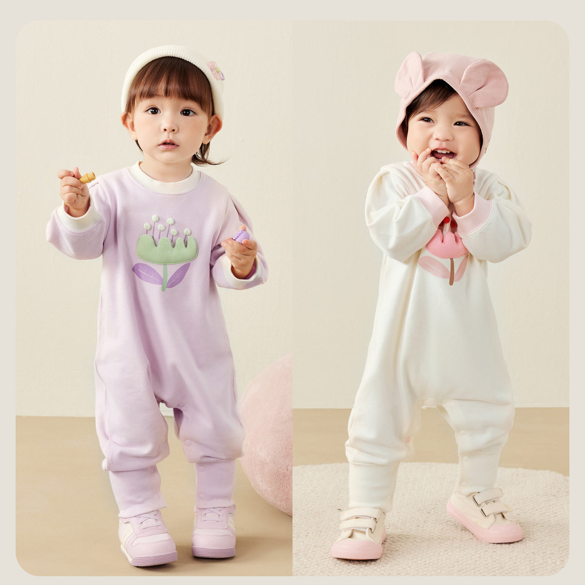 迷你巴拉巴拉外出连体衣女童宝宝萌趣包屁衣长袖婴儿秋儿童爬服,淘宝优惠券,粉丝福利购,淘宝优惠卷