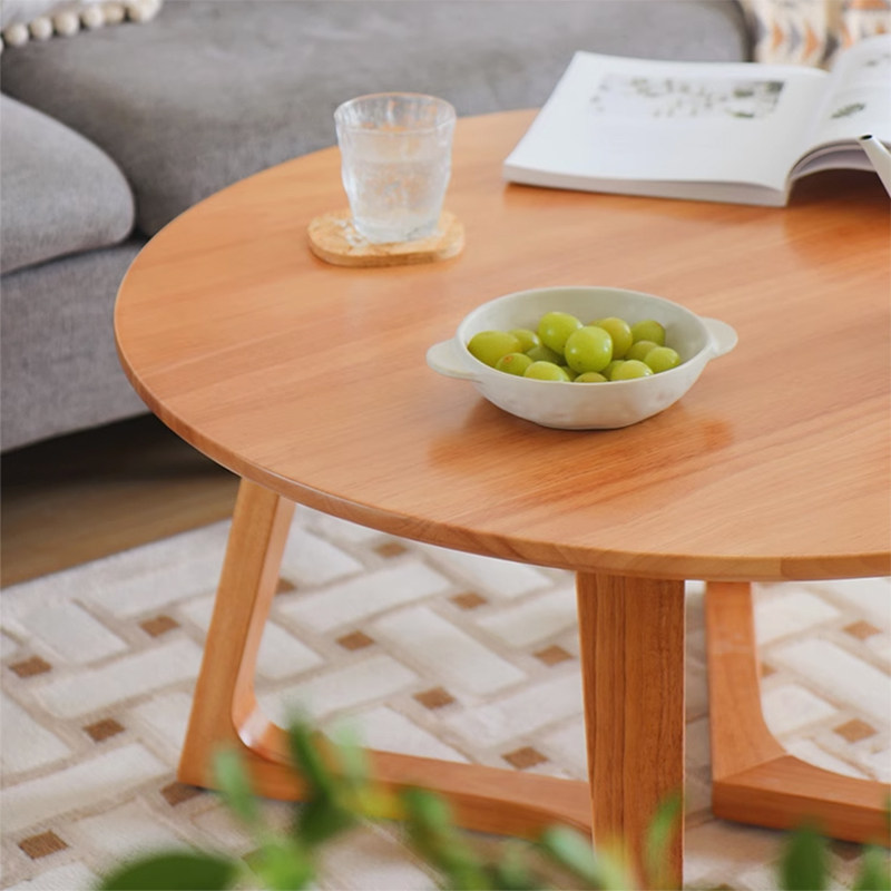 小户型日式圆形实木茶几客厅家用原木简约矮桌子阳台泡茶边几组合,淘宝优惠券,粉丝福利购,淘宝优惠卷