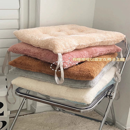 毛绒坐垫大学生教室宿舍屁垫办公室久坐加厚座垫餐椅子屁股垫子 - 图3