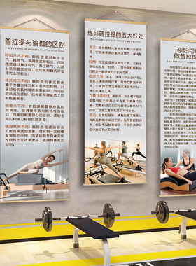普拉提装饰挂画挂图健身工作室普拉提练习特点形体塑形海报卷轴画
