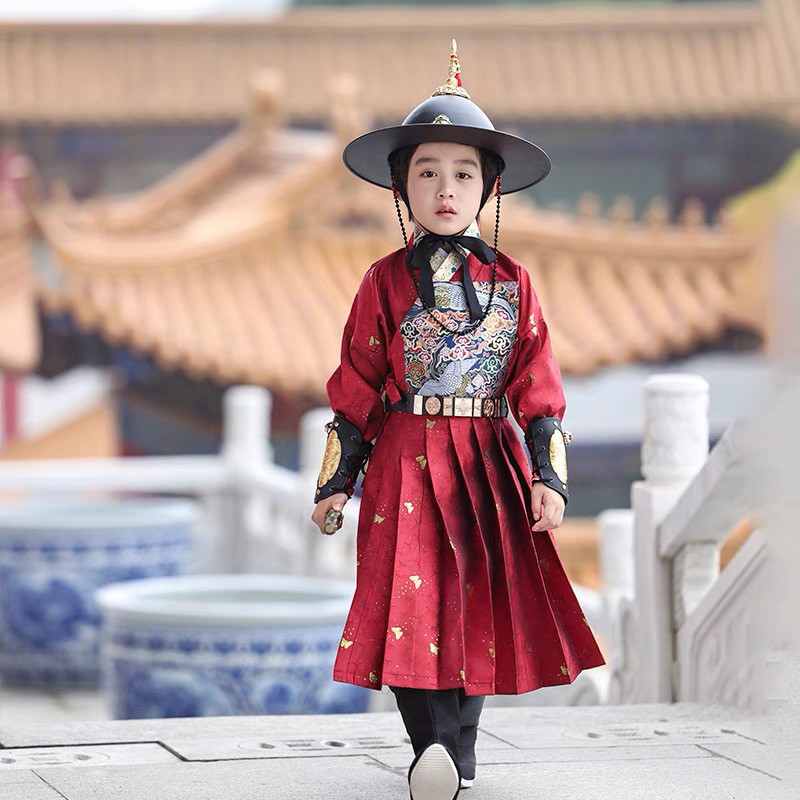 2025春秋红色男女锦衣卫贴里飞鱼服儿童妆花国风织金高端织金,淘宝优惠券,粉丝福利购,淘宝优惠卷