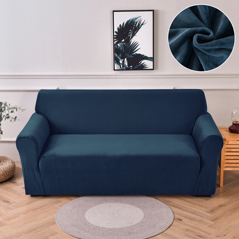 Silver fox velvet one-piece sofa cover full-cover high-elastic sofa cushion cover home fabric super soft sofa cover
