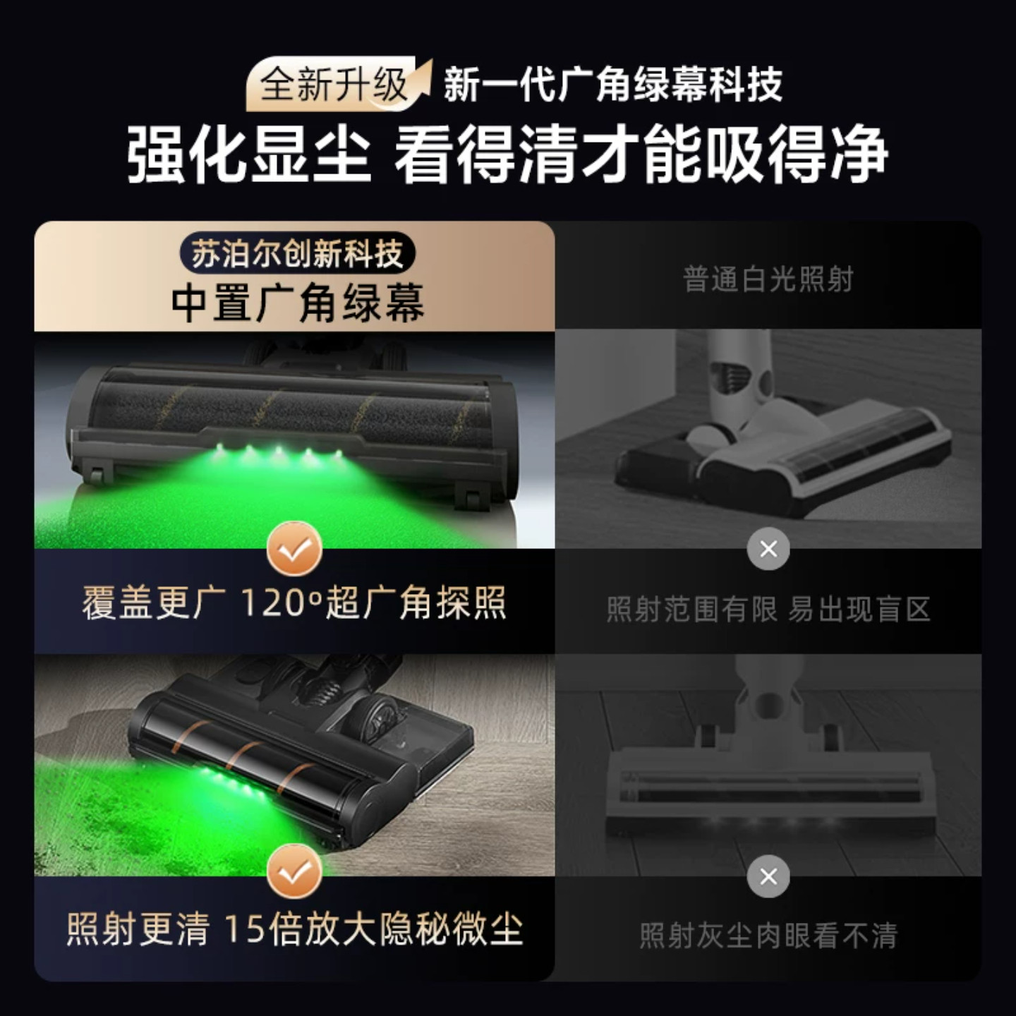 苏泊尔无线吸尘器家用大吸力手持轻量低音地毯猫毛宠物吸尘机C10P