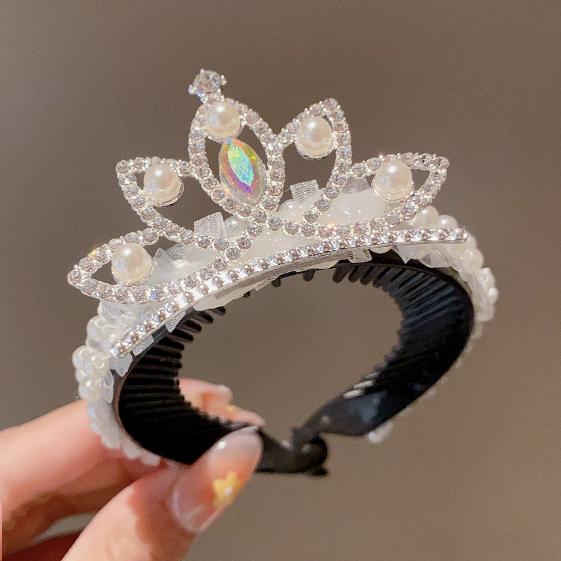 儿童公主皇冠头饰女孩丸子头神器盘发扣宝宝头花马尾扣发夹子发饰,淘宝优惠券,粉丝福利购,淘宝优惠卷