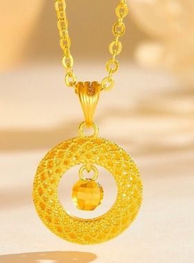 正品金子项链挂坠金店同款灵动