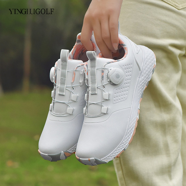 Korean new women's golf sports shoes golf tennis nailed non-slip waterproof knob button comfortable training shoes